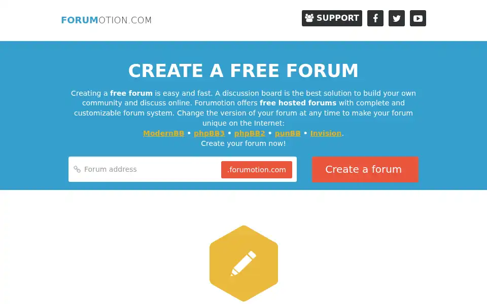 Screenshot of forumotion.com