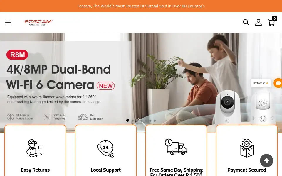 Screenshot of foscam.co.za