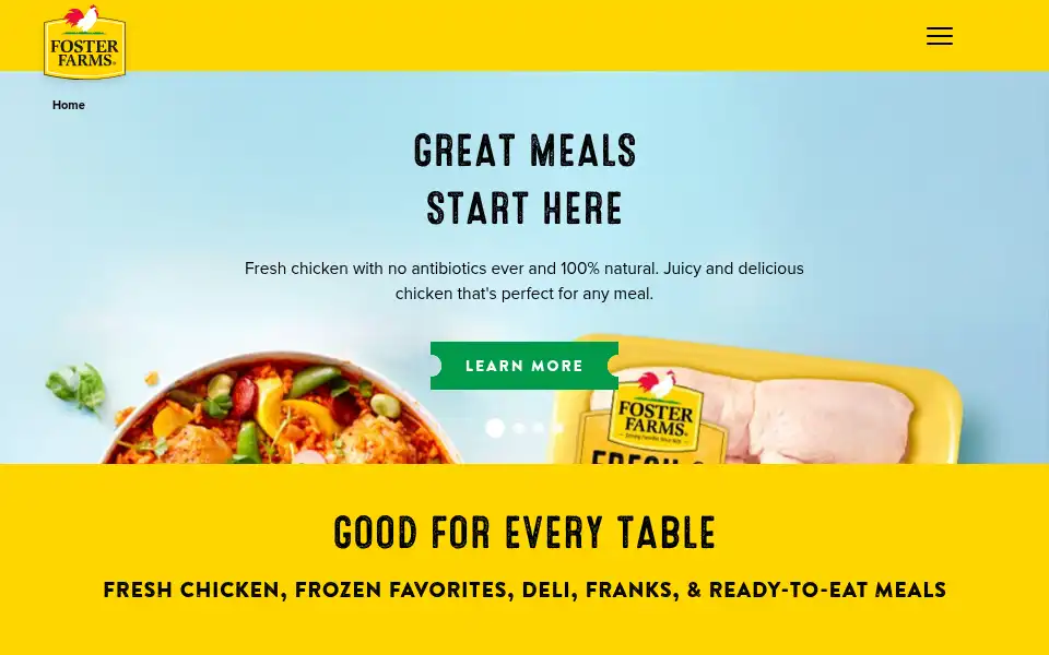 Screenshot of fosterfarms.com