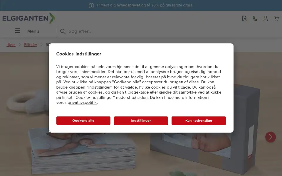 Screenshot of foto.elgiganten.dk