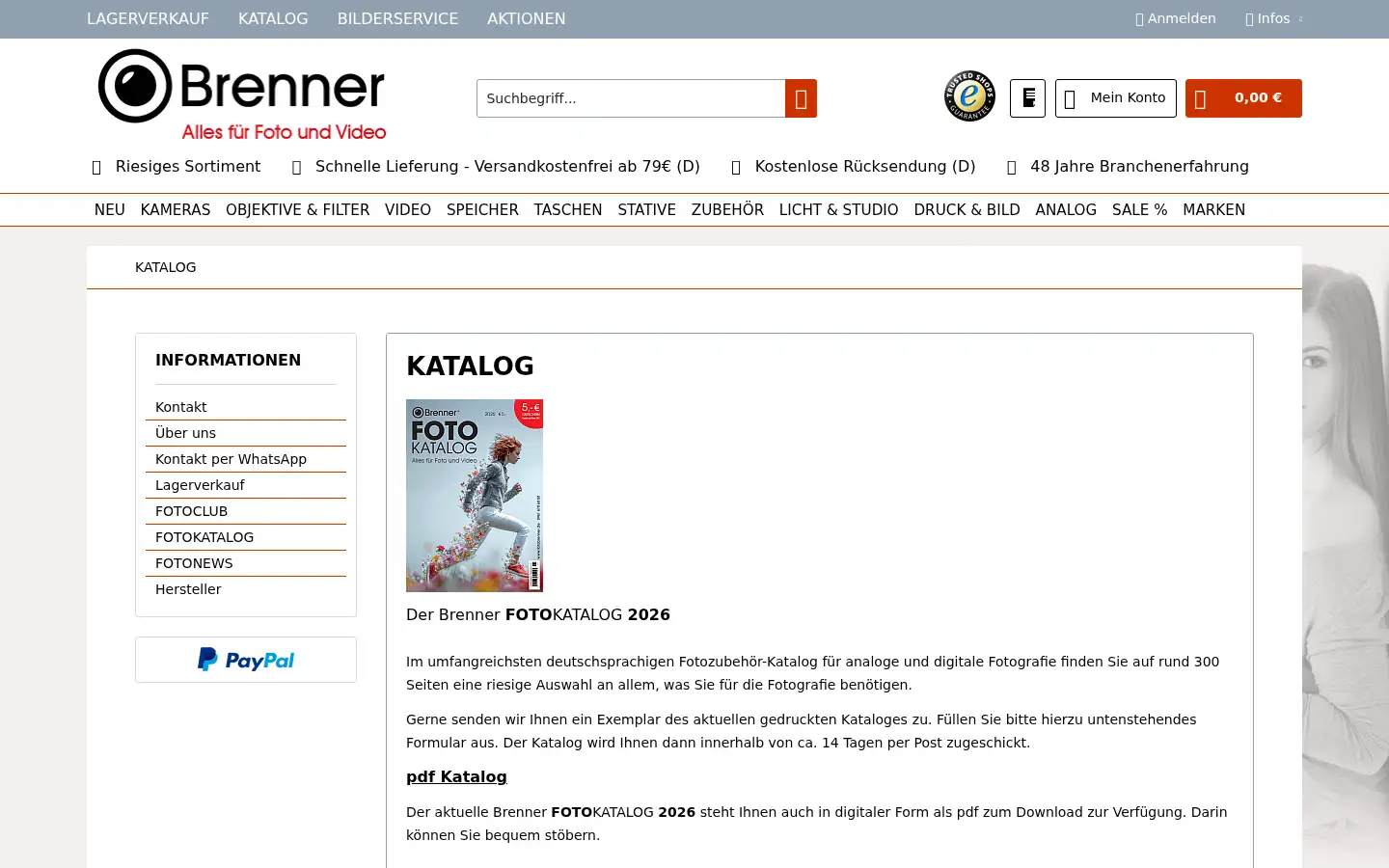 Screenshot of fotobrenner.de