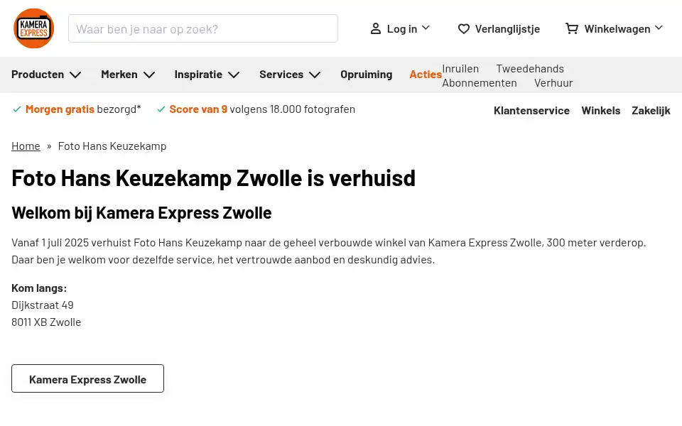 Screenshot of fotohanskeuzekamp.nl