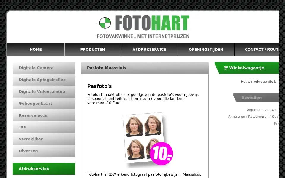 Screenshot of fotohart.nl