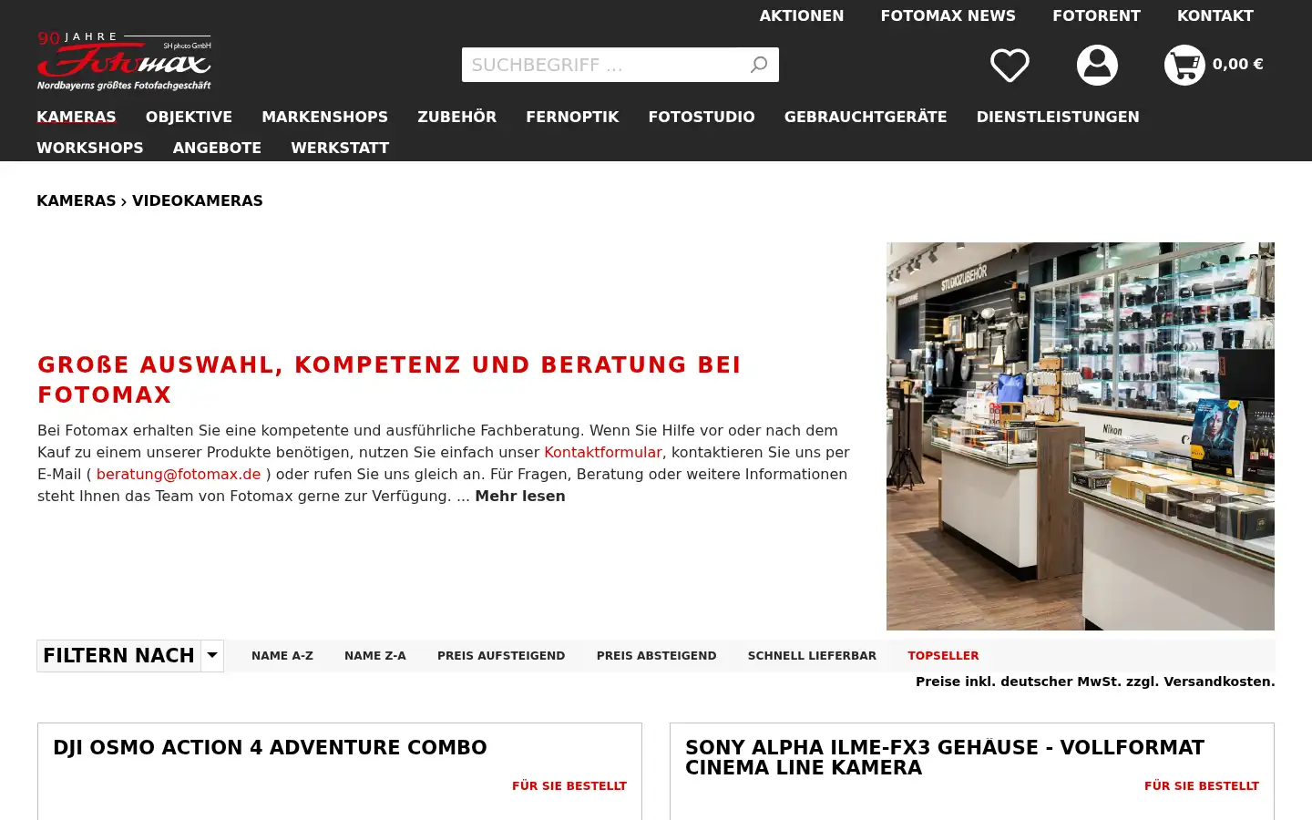 Screenshot of fotomax.de