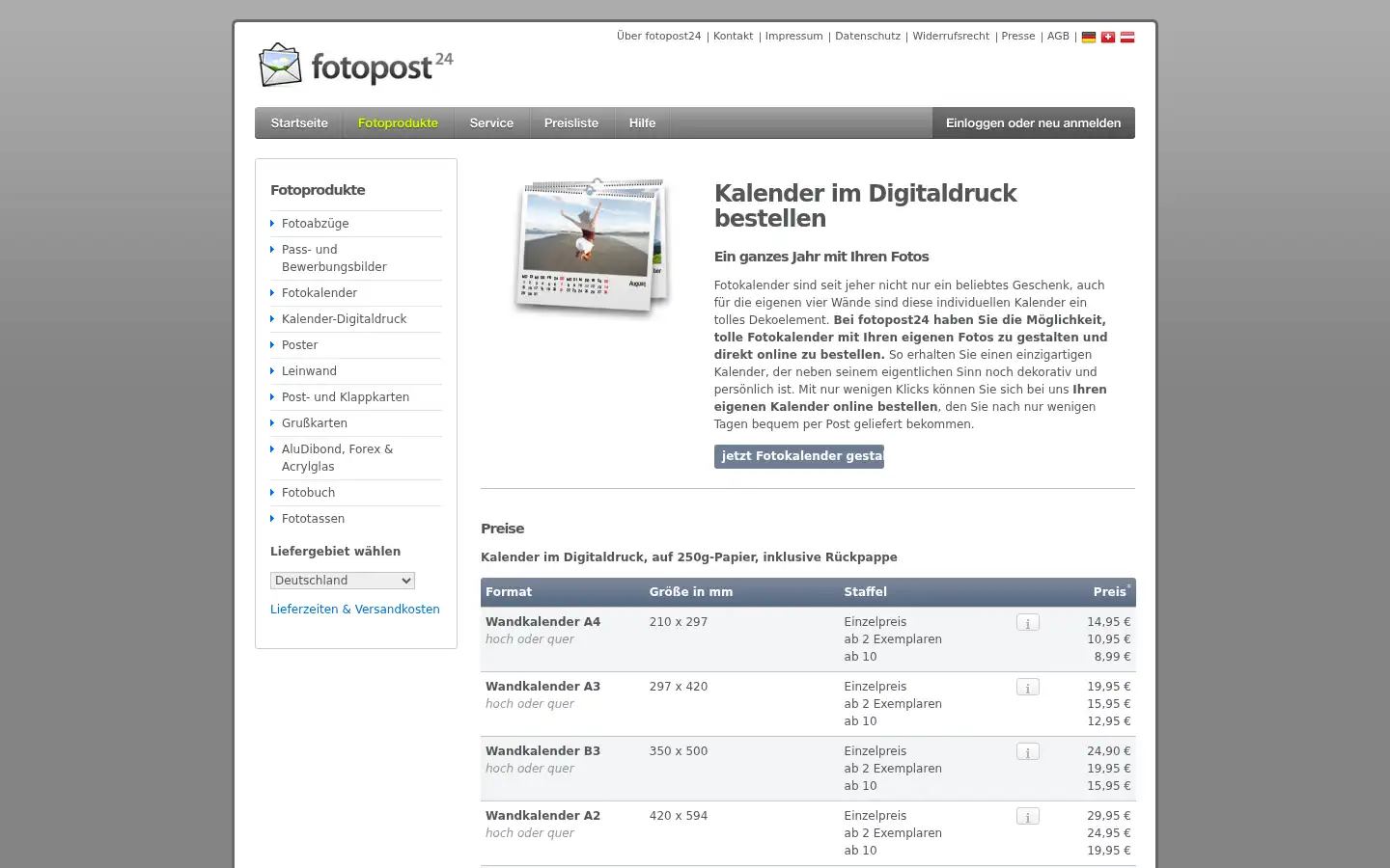 Screenshot of fotopost24.de