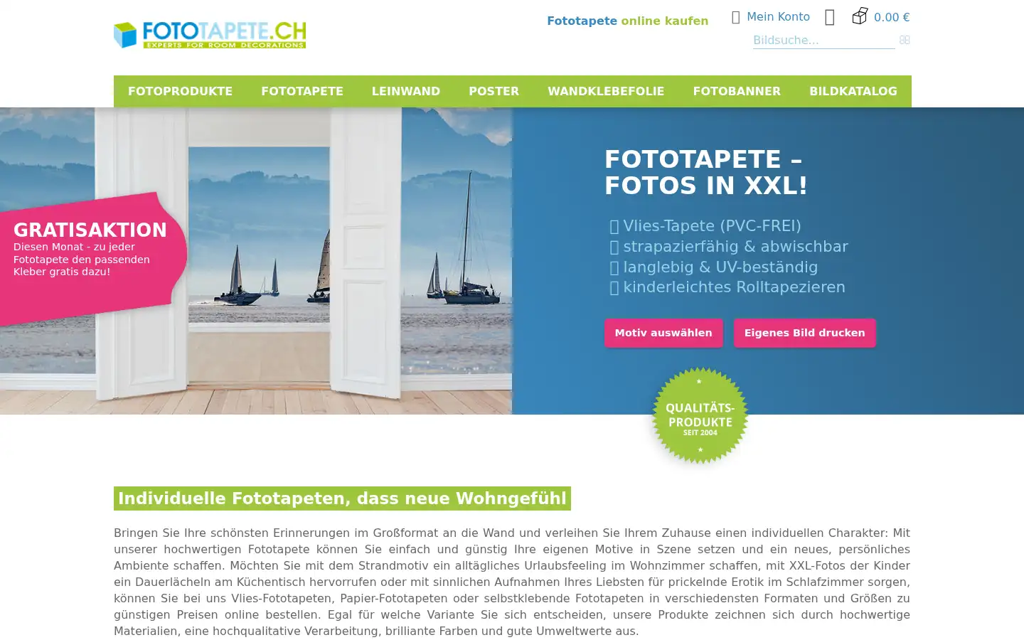 Screenshot of fototapete.ch