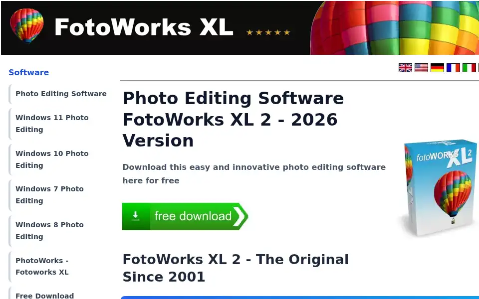 Screenshot of fotoworks-xl.com