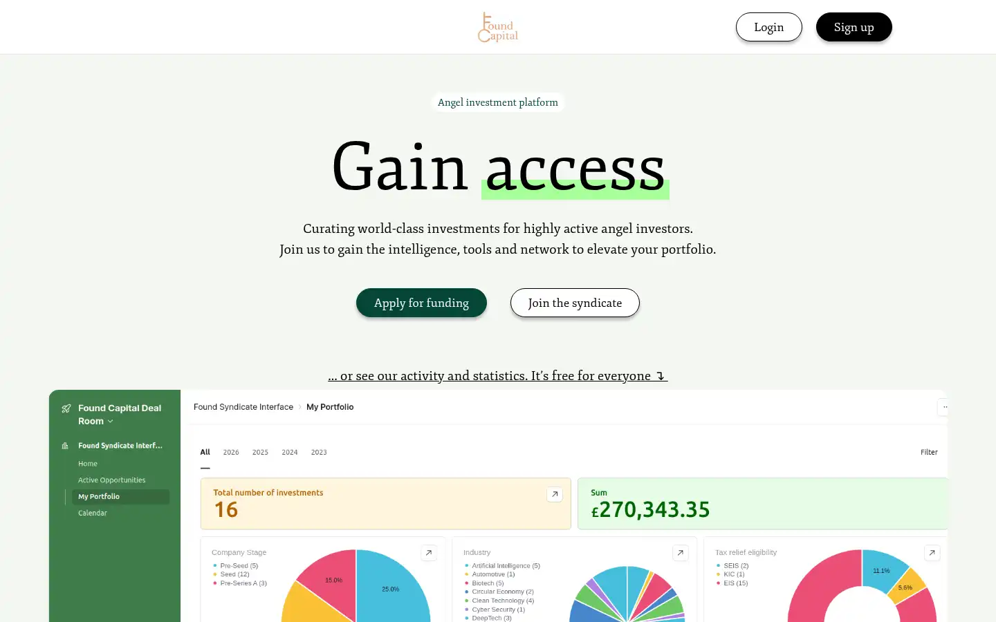 Screenshot of foundcapital.io