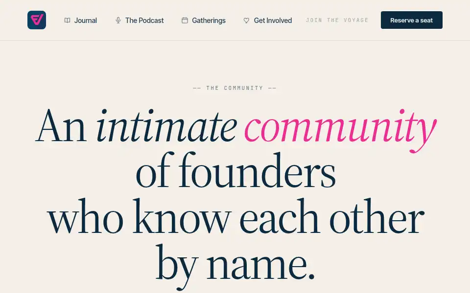 Screenshot of foundersvoyage.org