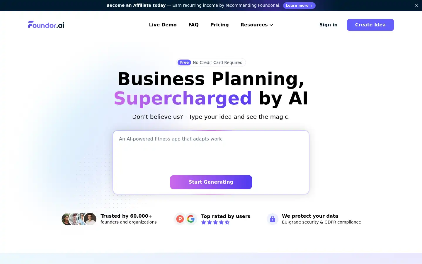 Screenshot of foundor.ai
