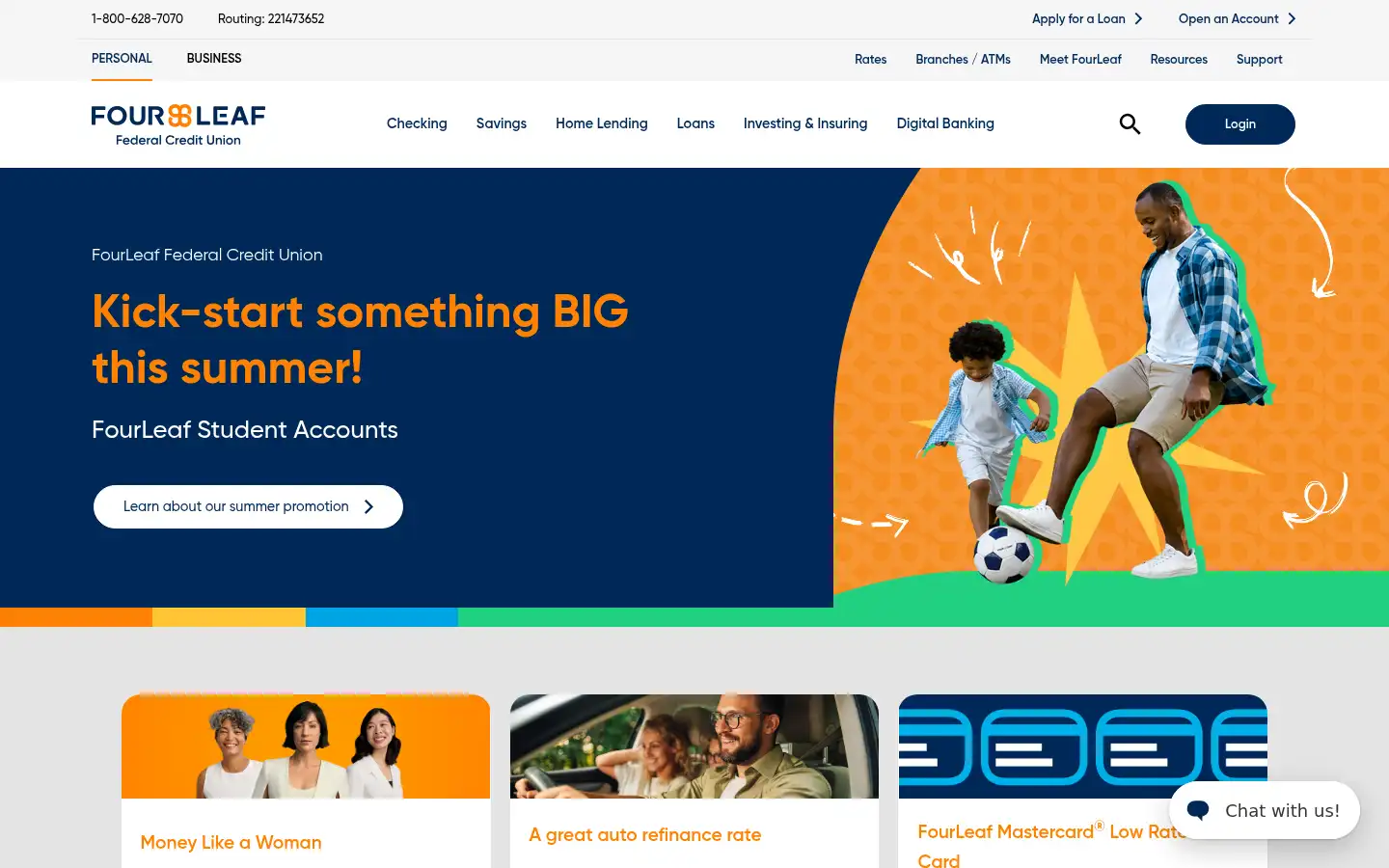 Screenshot of fourleaffcu.com