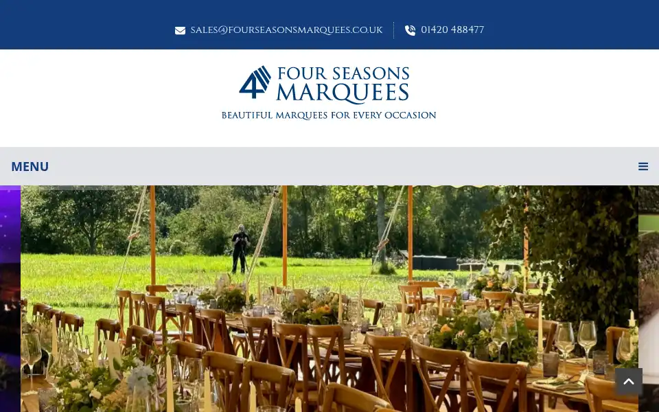 Screenshot of fourseasonsmarquees.co.uk