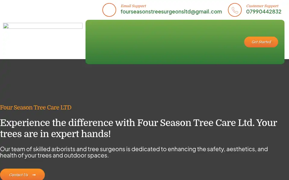 Screenshot of fourseasontreecareltd.co.uk