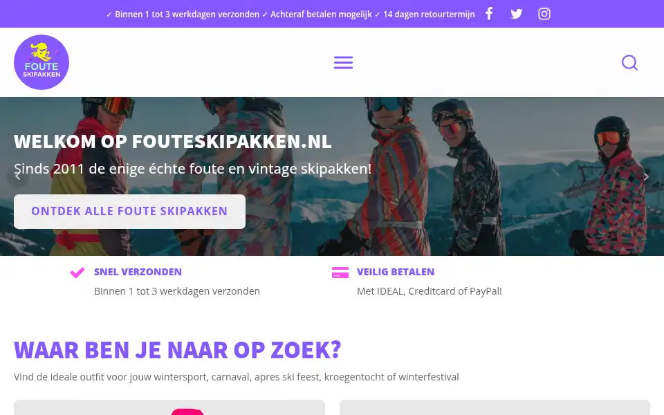 Screenshot of fouteskipakken.nl