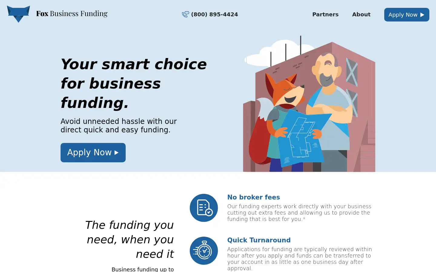 Screenshot of foxbusinessfunding.com