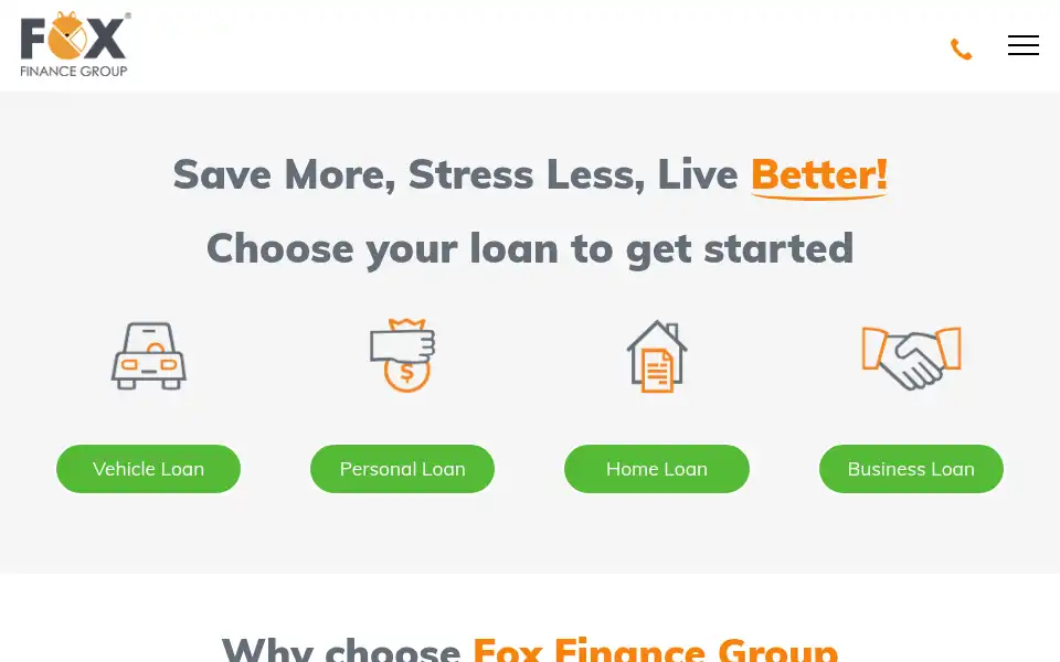 Screenshot of foxfinancegroup.com.au