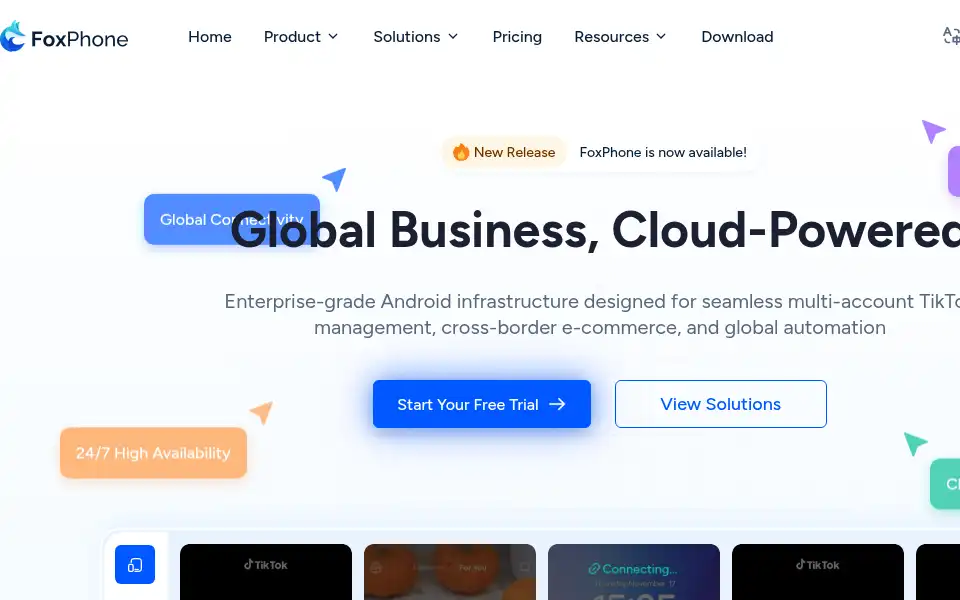 Screenshot of foxphone.com