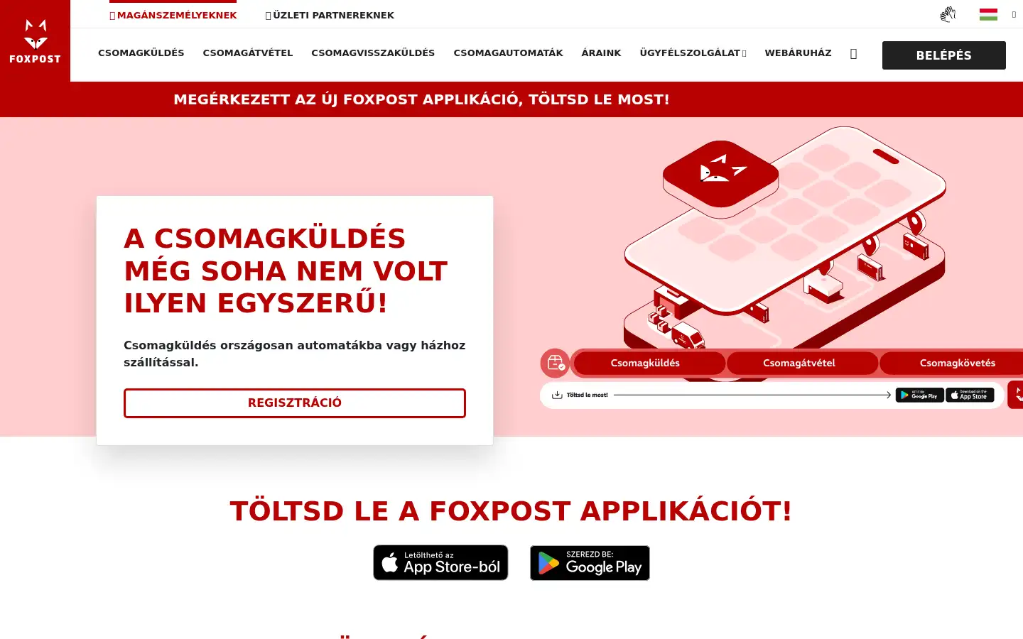 Screenshot of foxpost.hu