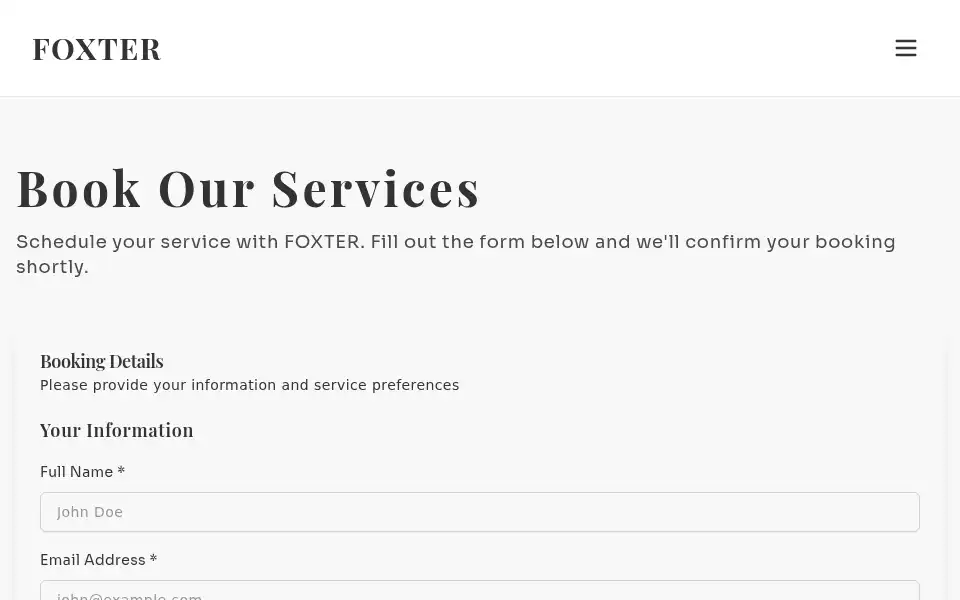Screenshot of foxter.co.uk