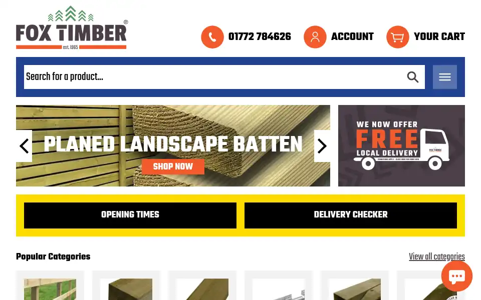 Screenshot of foxtimber.co.uk