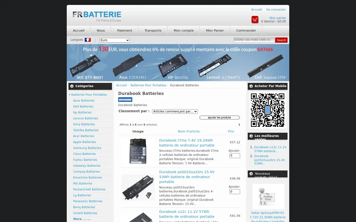Screenshot of fr-batterie.com