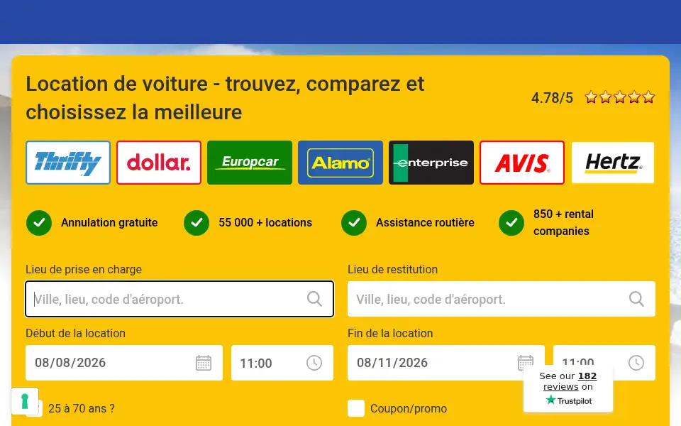Screenshot of fr.bookingcar-europe.com