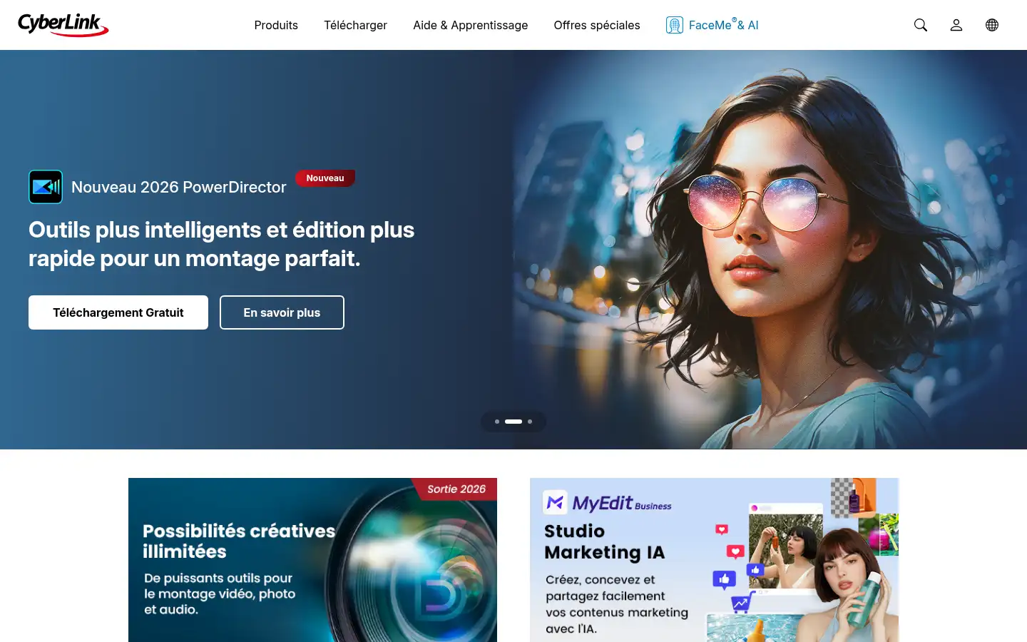 Screenshot of fr.cyberlink.com