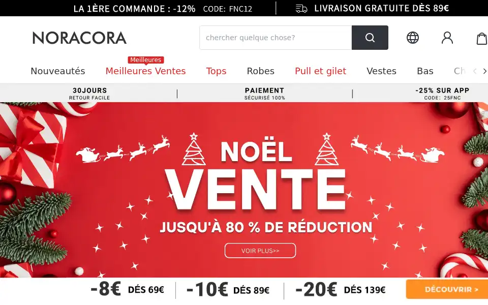 Screenshot of fr.noracora.com