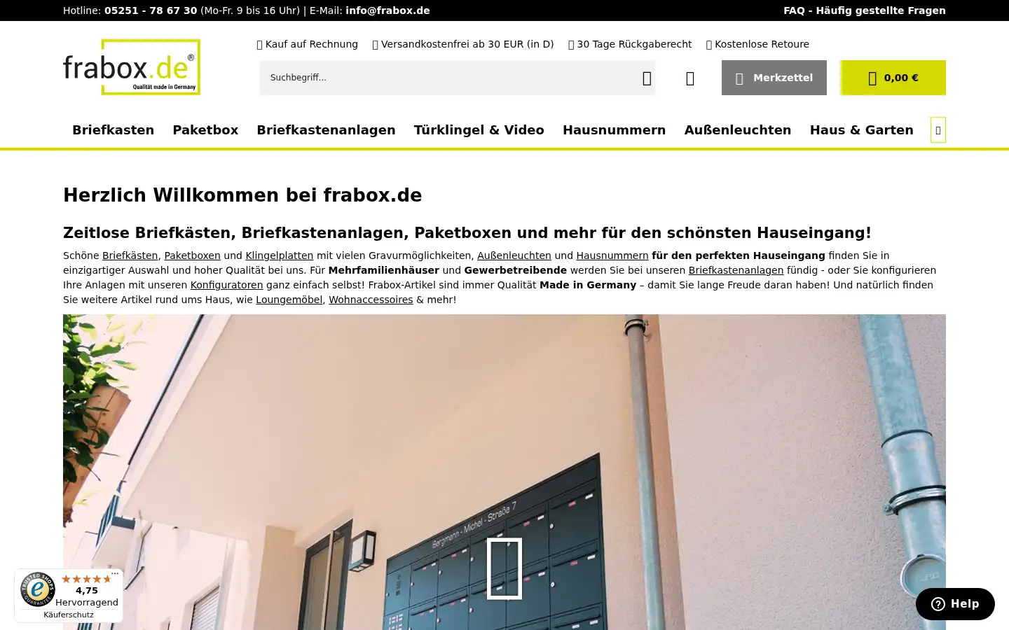 Screenshot of frabox.de