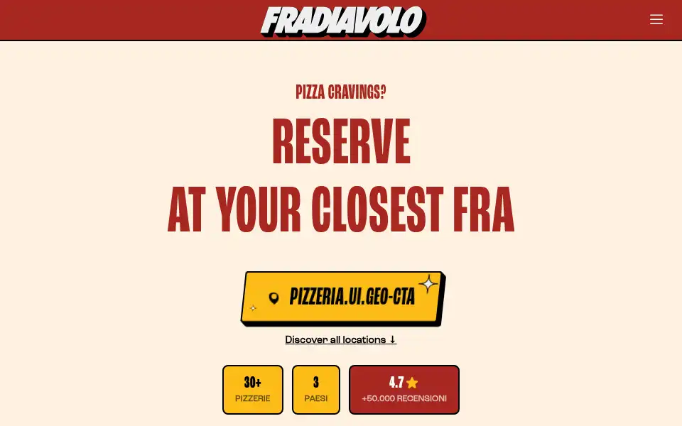 Screenshot of fradiavolopizzeria.com