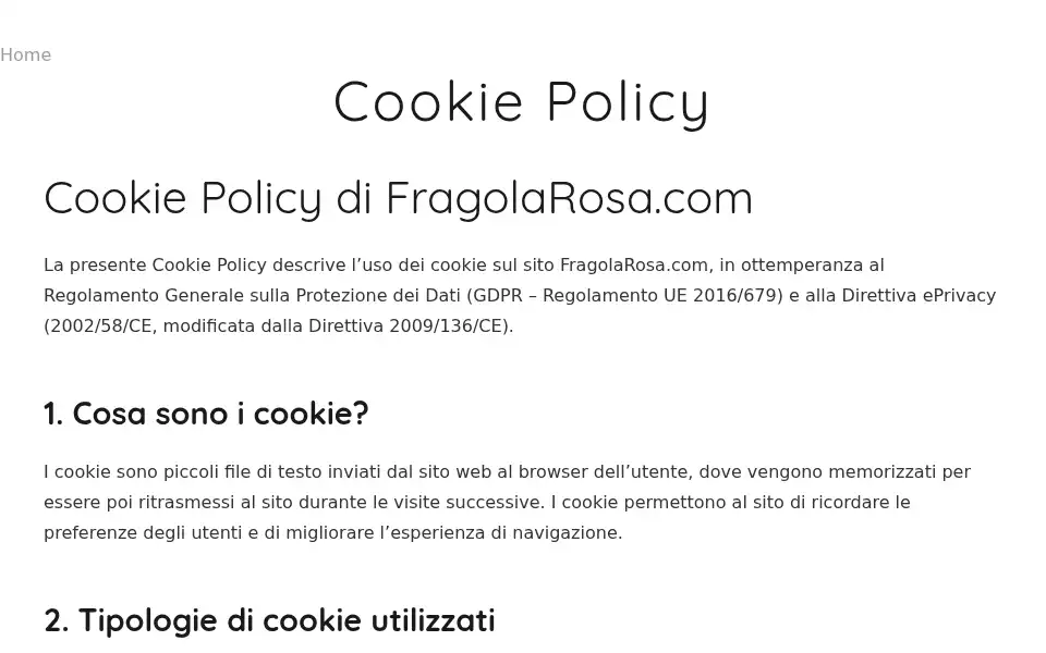 Screenshot of fragolarosa.com