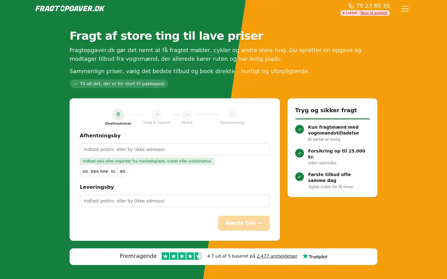 Screenshot of fragtopgaver.dk