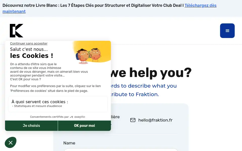 Screenshot of fraktion.fr