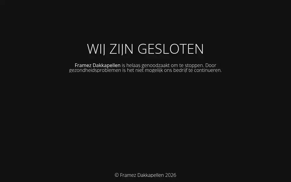 Screenshot of framezdakkapellen.nl