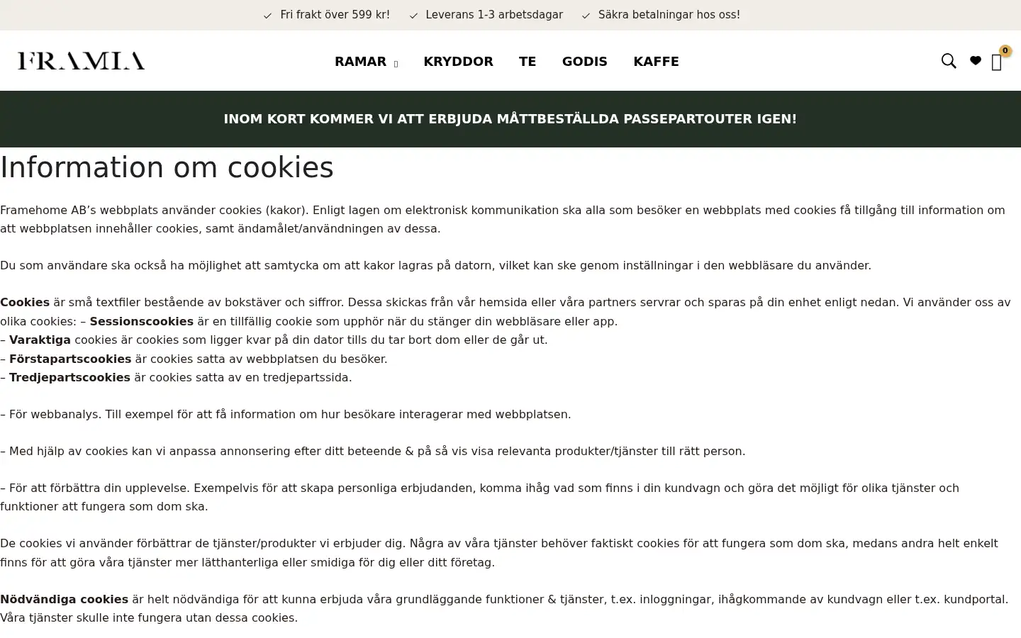 Screenshot of framia.se