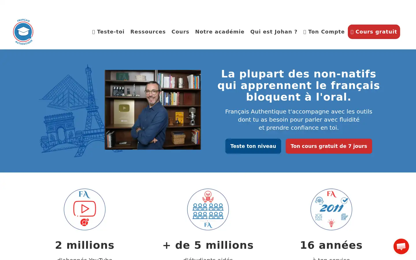 Screenshot of francaisauthentique.com