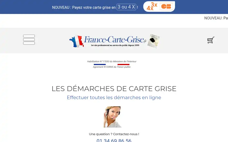 Screenshot of france-carte-grise.fr