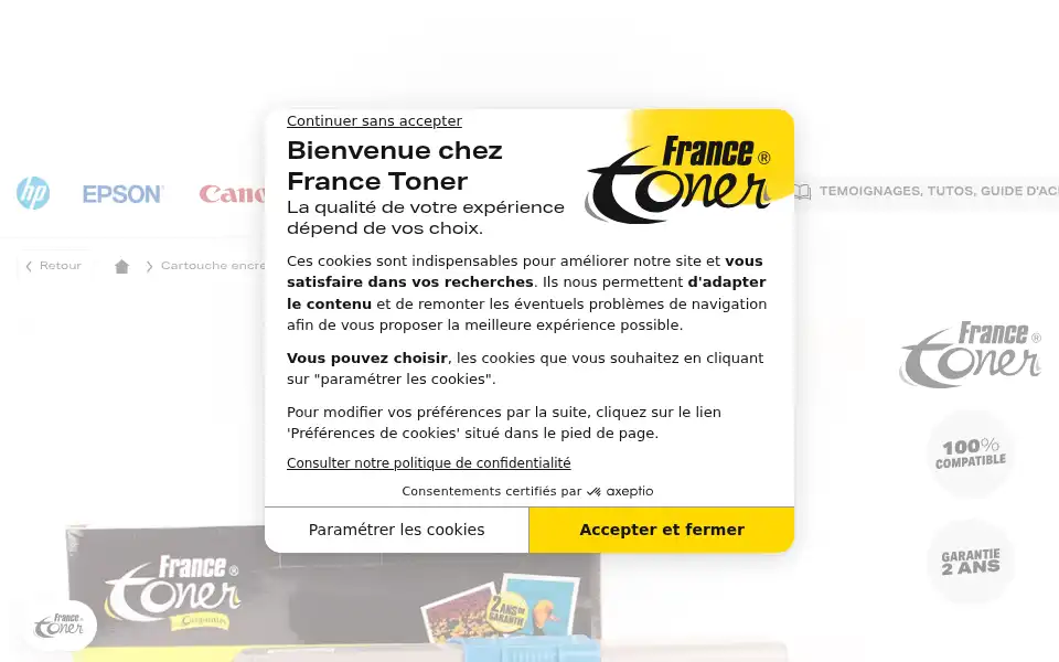 Screenshot of francetoner.fr