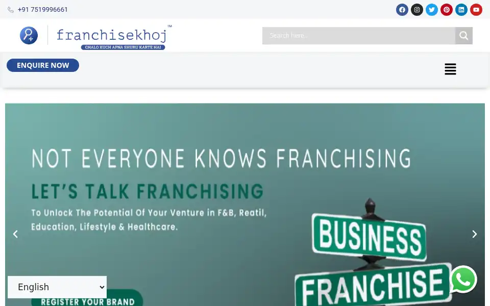 Screenshot of franchisekhoj.com