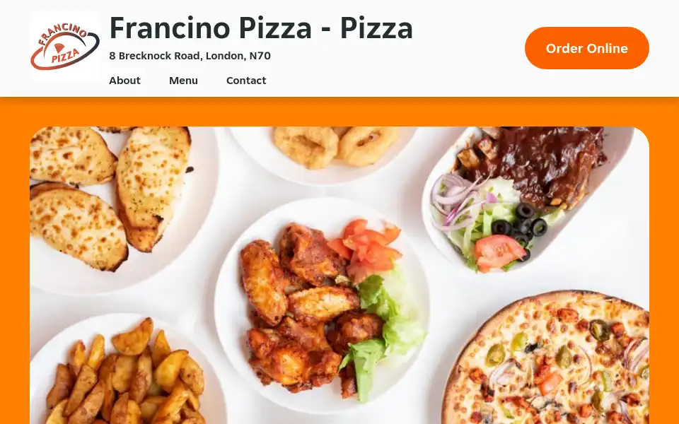 Screenshot of francino-pizza.co.uk