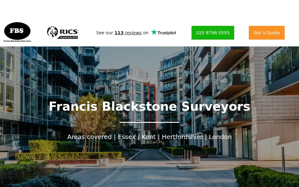 Screenshot of francisblackstonesurveyors.com