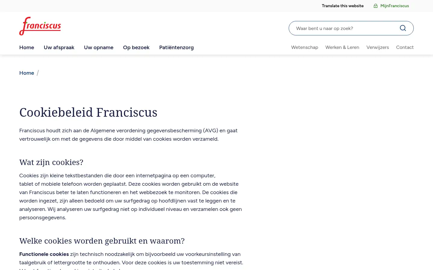 Screenshot of franciscus.nl