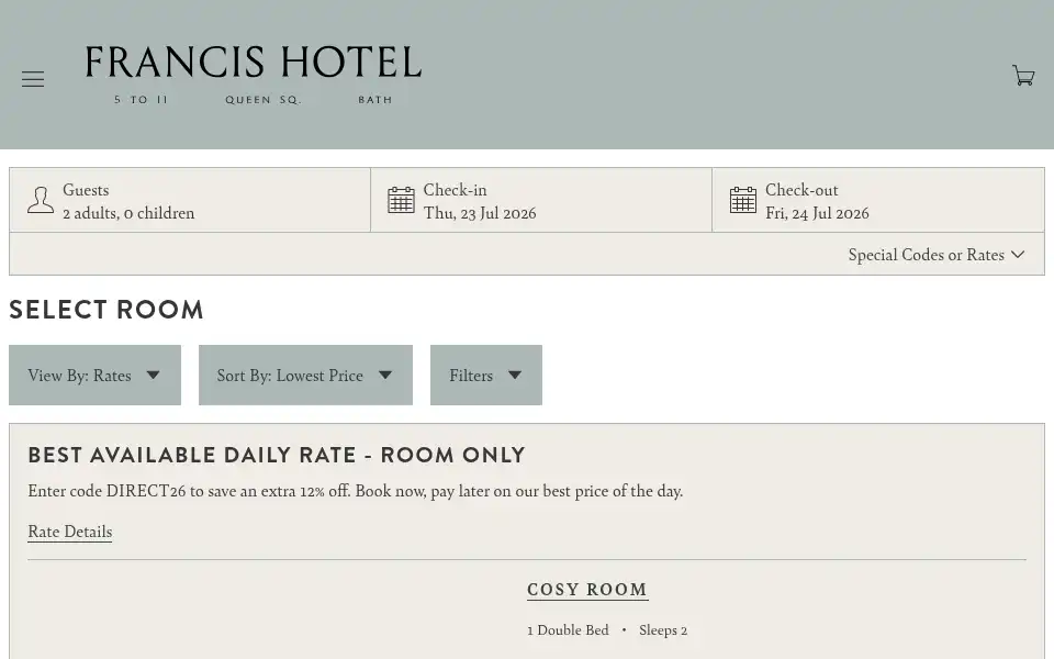 Screenshot of francishotel.com