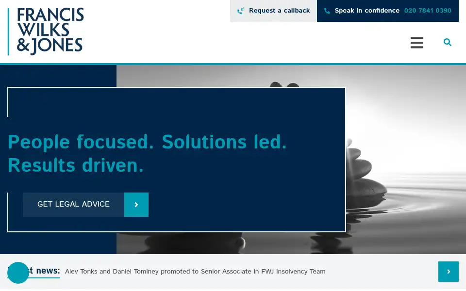 Screenshot of franciswilksandjones.co.uk