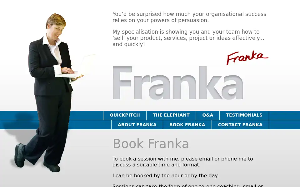 Screenshot of franka.com