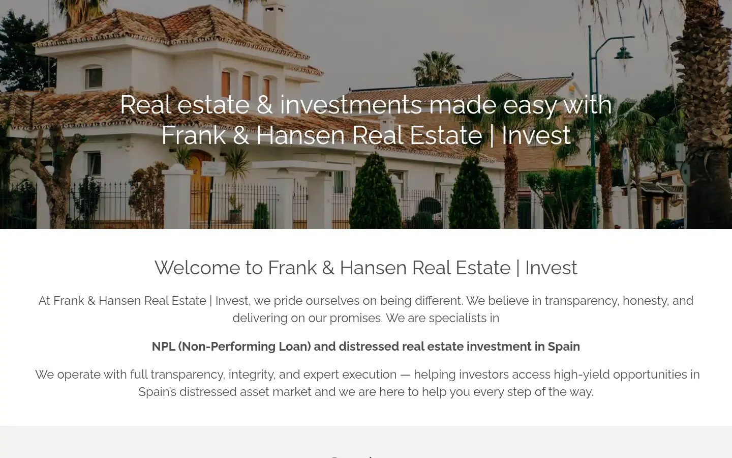 Screenshot of frankandhansen.com