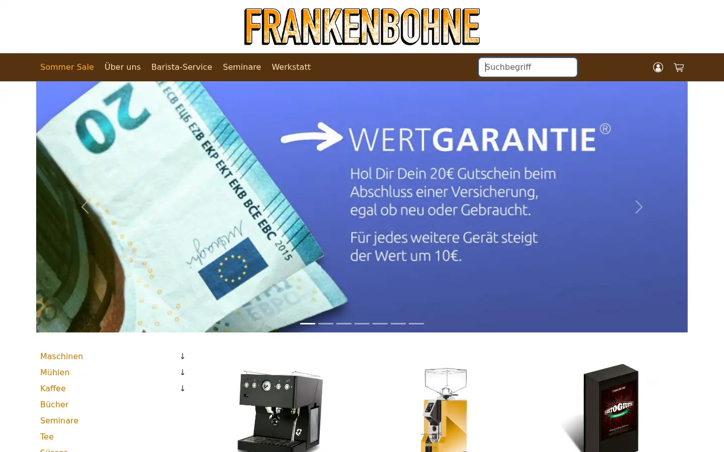 Screenshot of frankenbohne.de