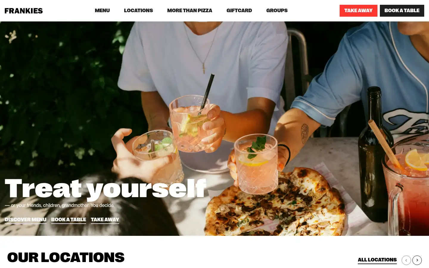 Screenshot of frankiespizza.dk