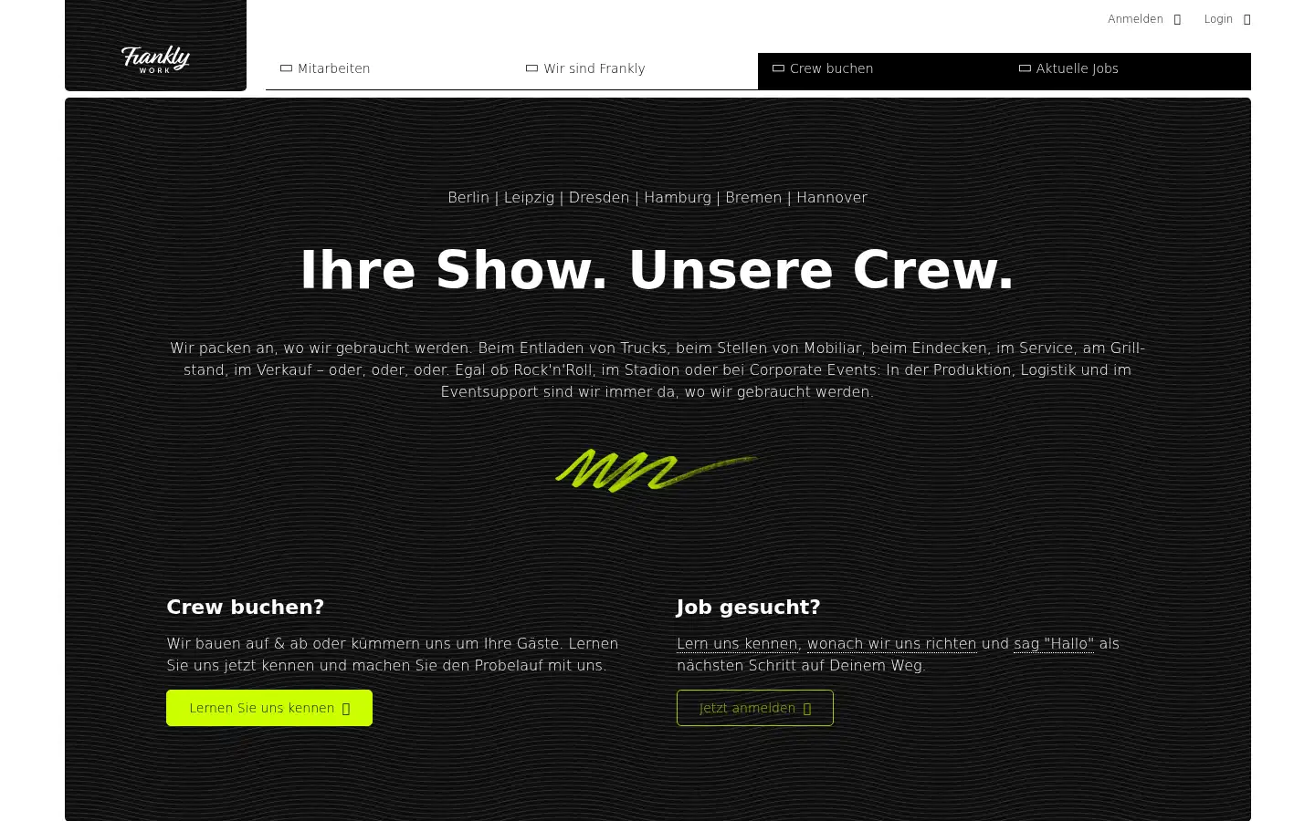 Screenshot of frankly.work