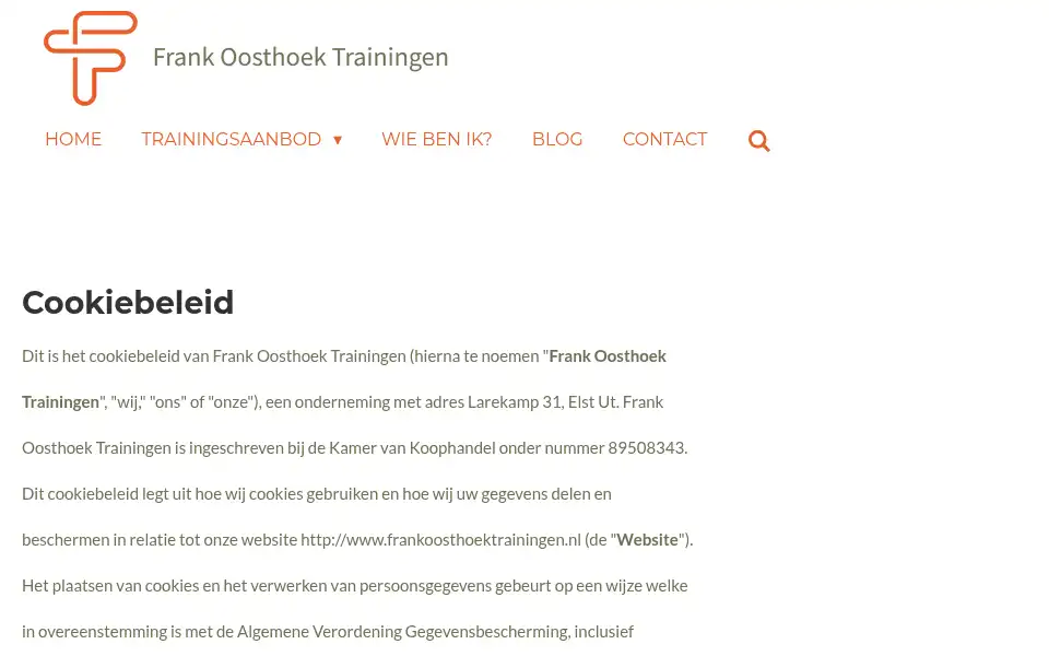 Screenshot of frankoosthoektrainingen.nl